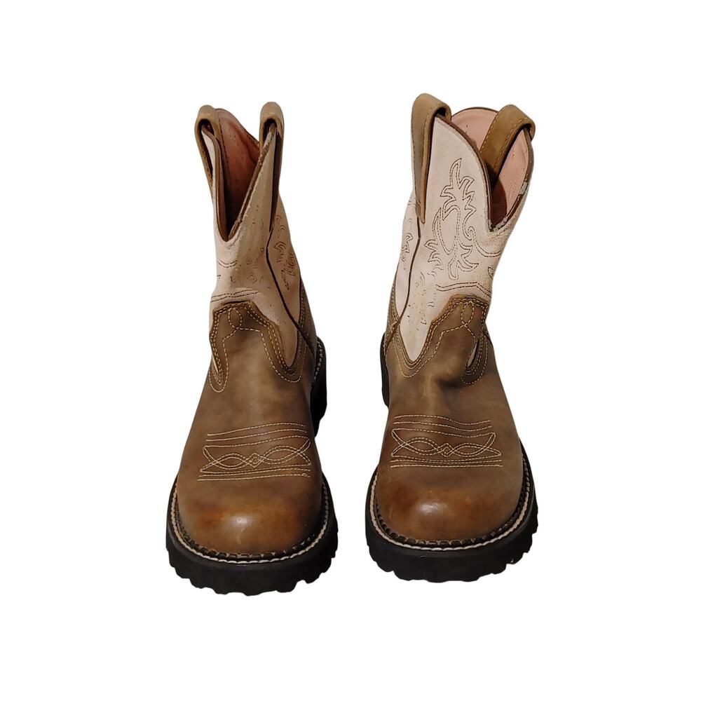 Ariat Fatbaby Western Cowboy Boots Pink Brown Leather Womens Size 5B - Picture 5 of 10